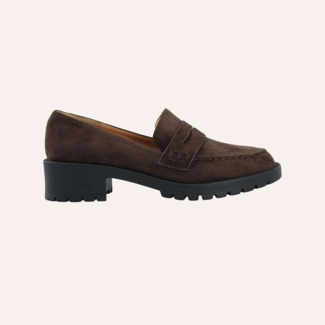 Bianco Biapearl Penny Loafer Faux Suede Brown W
