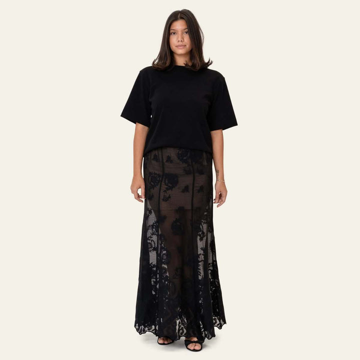 BYIC ElinorIC Lace Maxi Skirt Vintage Black