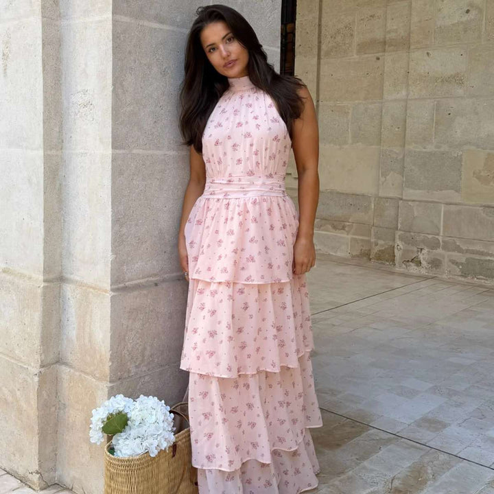 BYIC BelleIC Long Dress Pink Flower Print