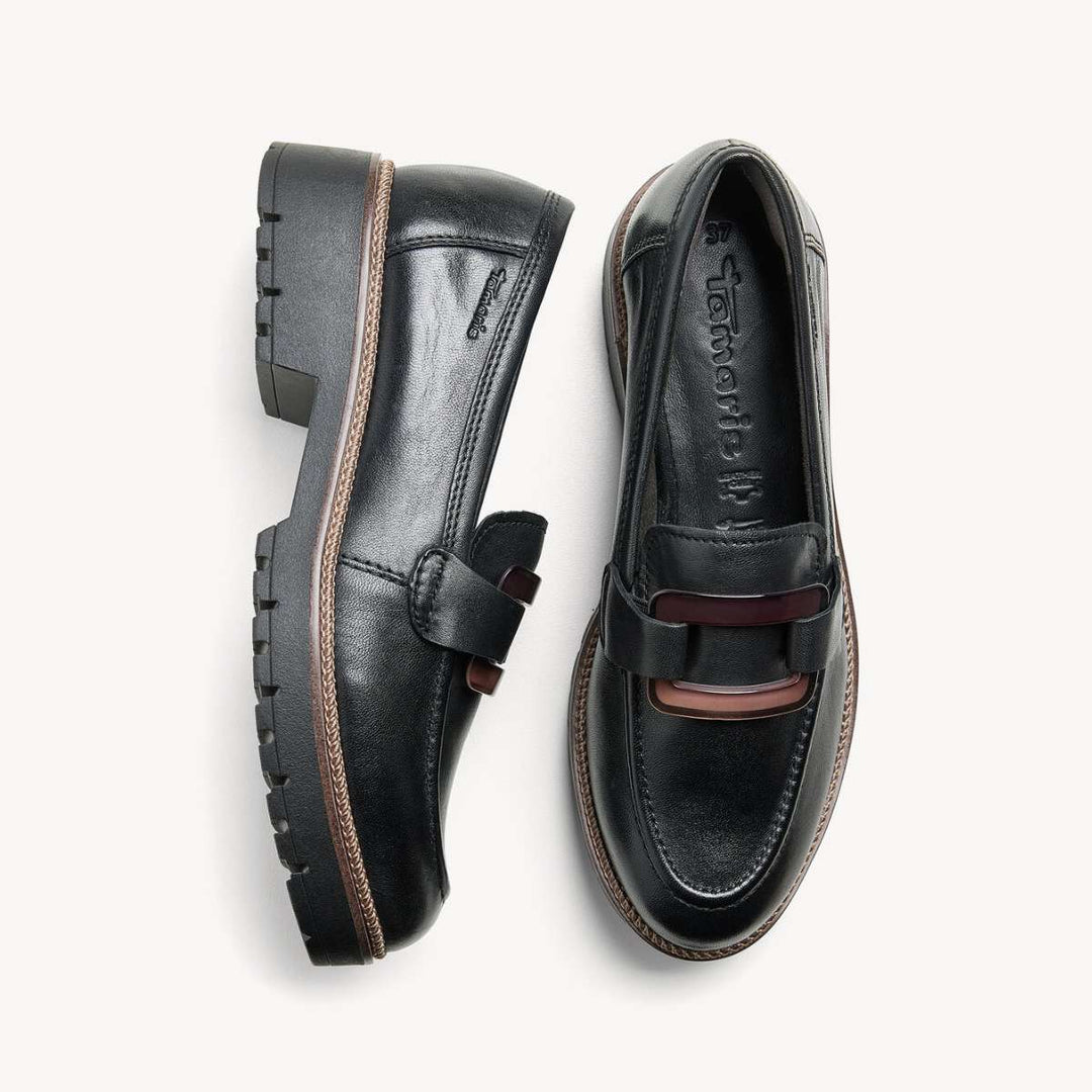 Tamaris Leather Slipper Black W
