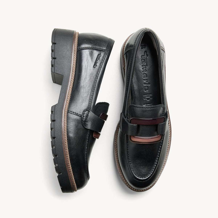 Tamaris Leather Slipper Black W