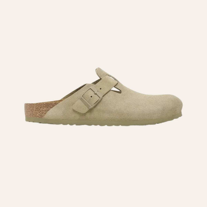 Birkenstock Boston Suede Smal Faded Khaki W