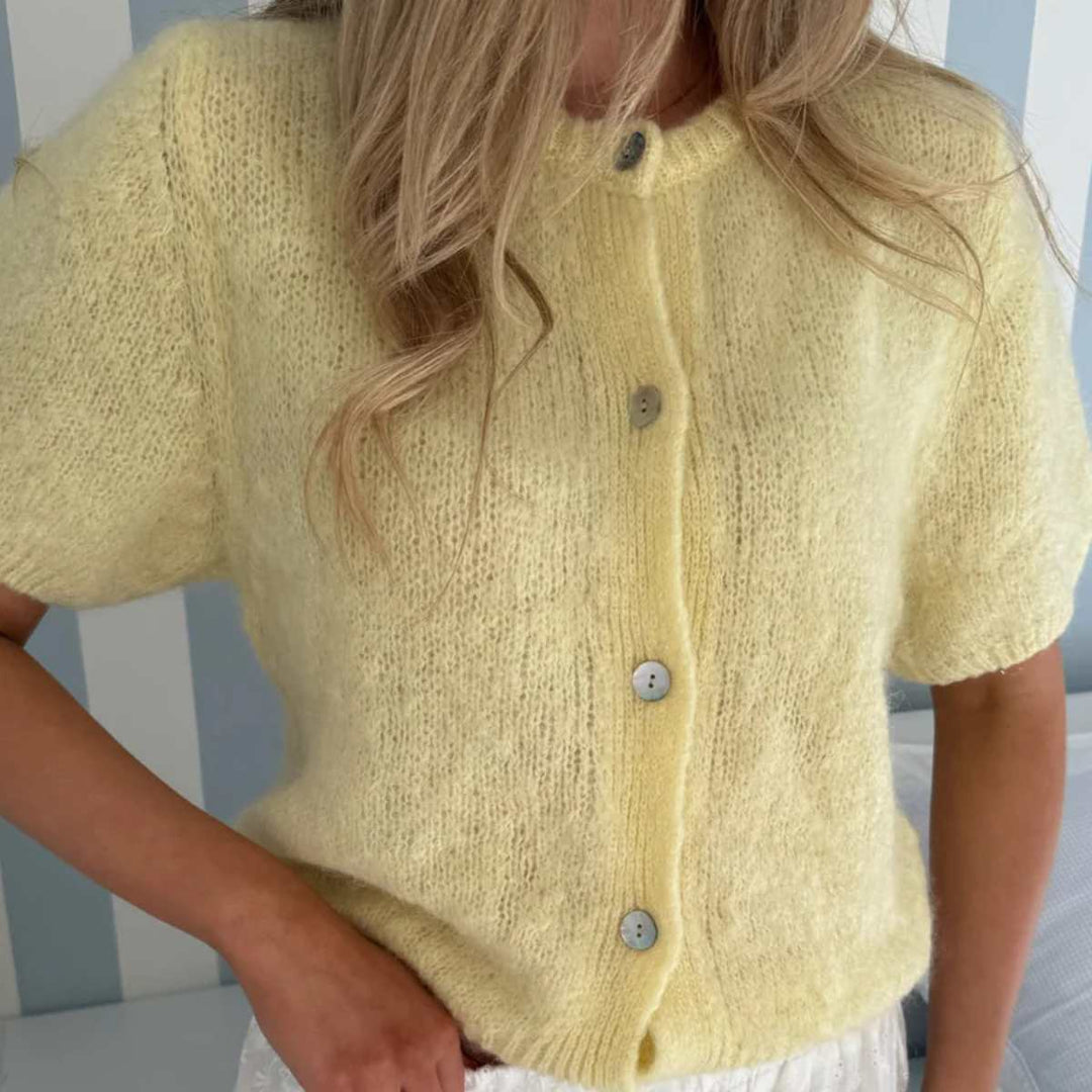 IdaIC Kortermet Cardigan Gul