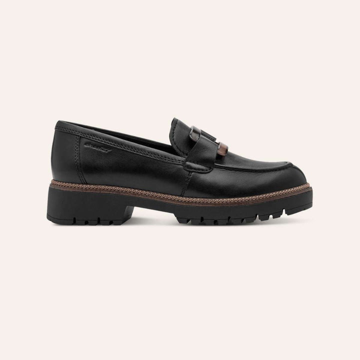 Tamaris Leather Slipper Black W