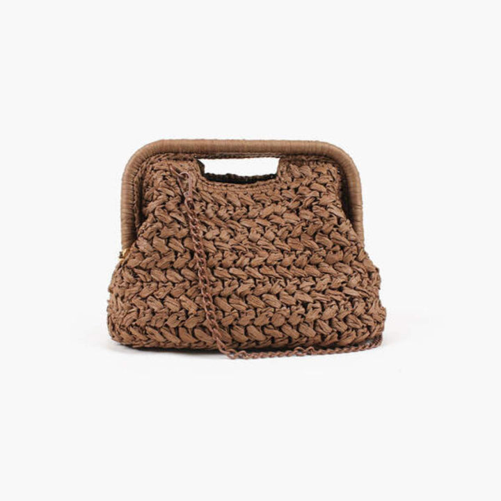 Nohr Emma Clutch Raffia Brun