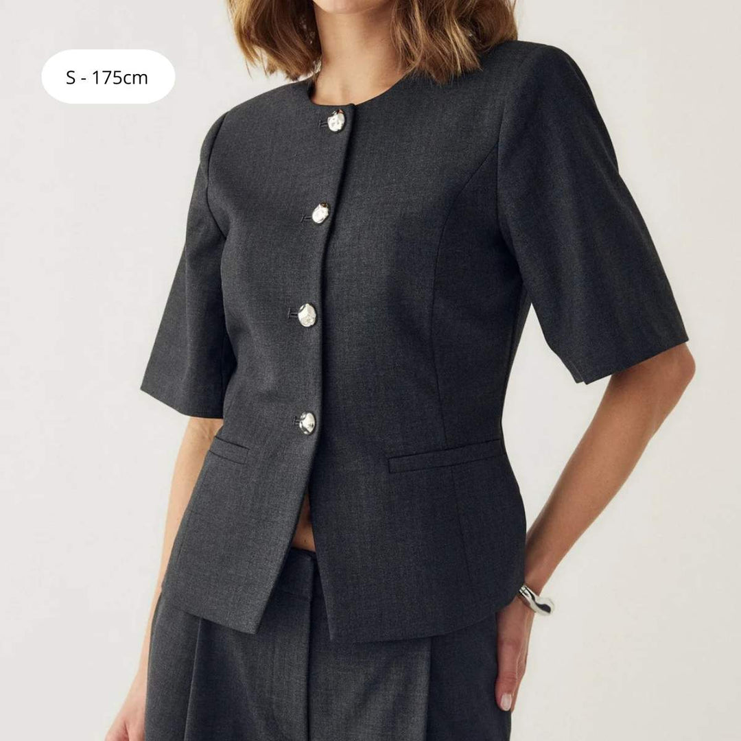 Noella N-Kasaundra Blazer Grey Herringbone