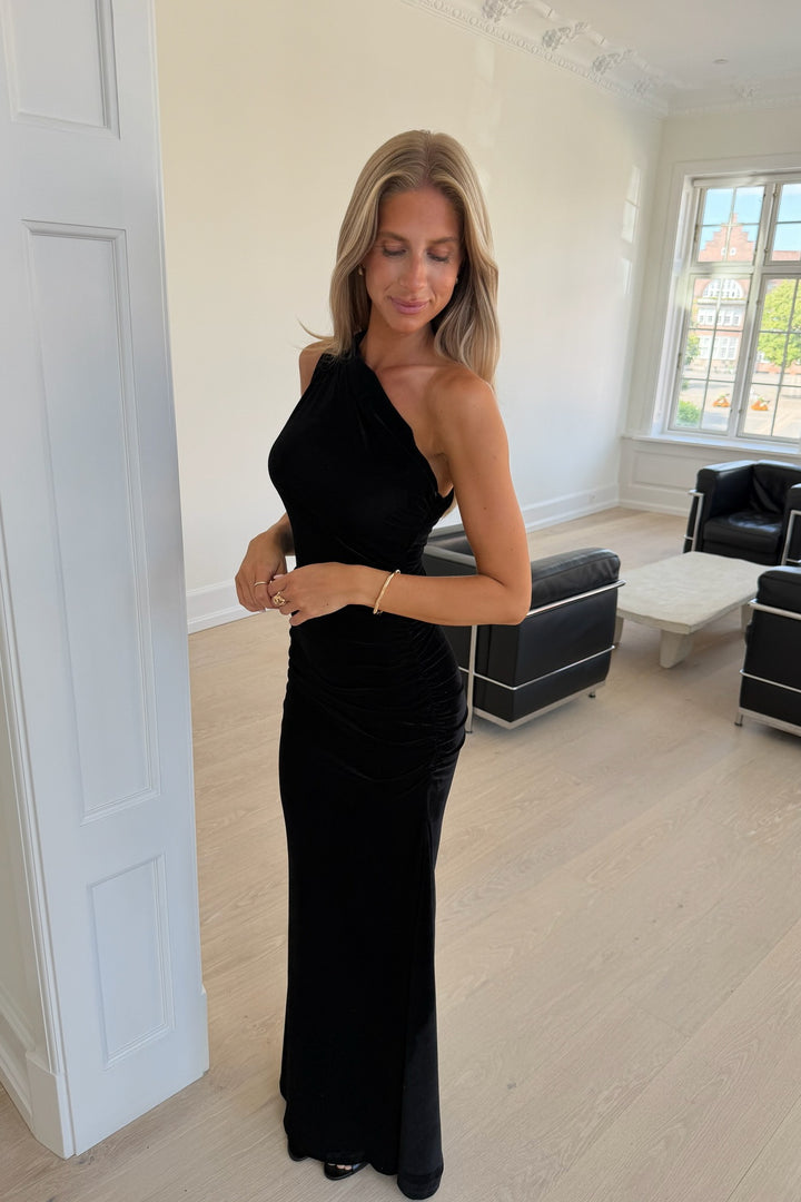 BYIC AndreaIC Maxi Dress Black Velour
