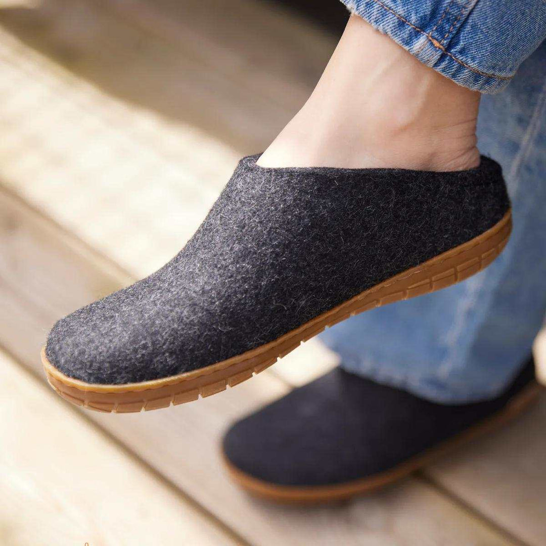 Glerups BR Slip-On Ulltøfler Charcoal M