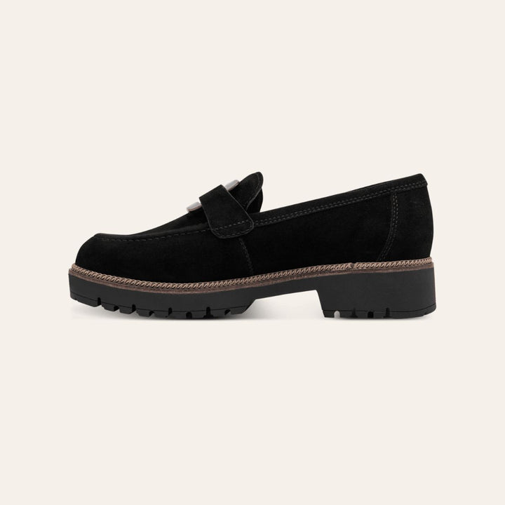 Tamaris Suede Leather Slipper Black W