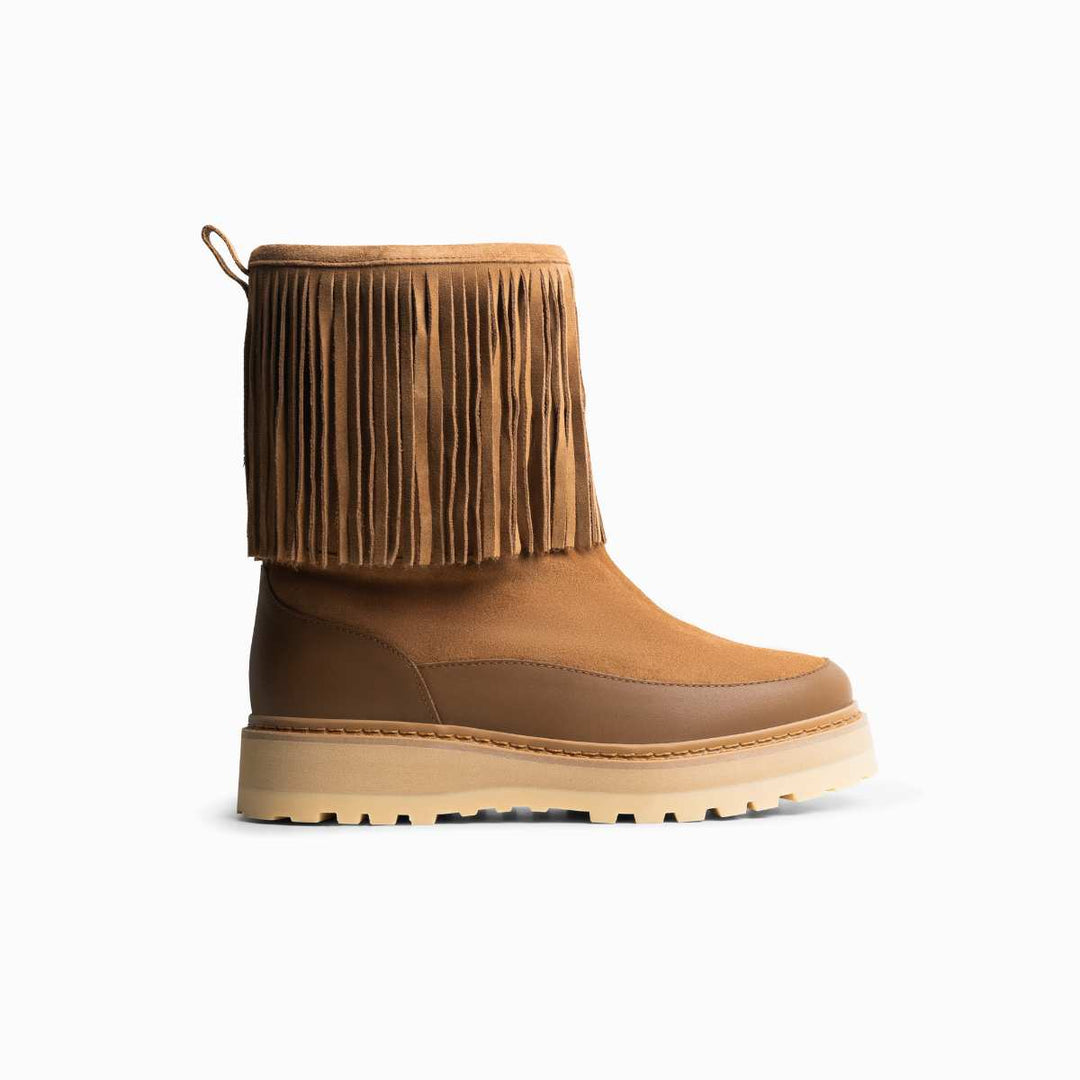 Mono Tag Boot Fringes Leather/Suede Cognac W