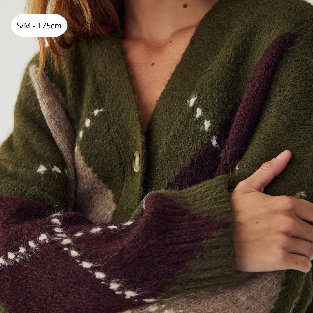 Noella N-Laiana Knit Cardigan Avocado Green Mix
