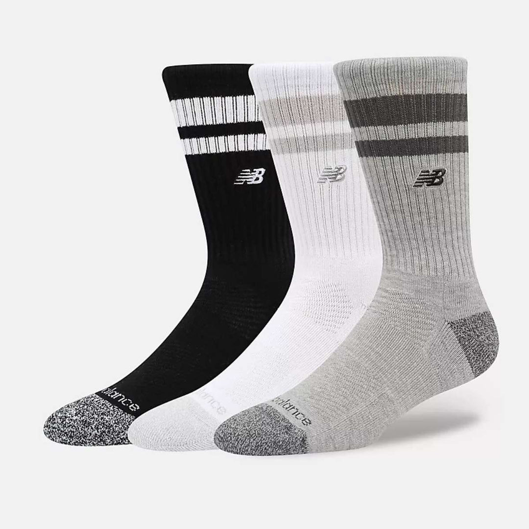 New Balance Active Premium Stripe Crew Socks 3-pack Grå