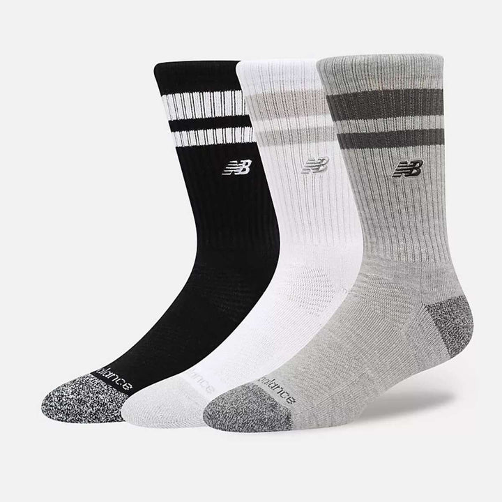 New Balance Active Premium Stripe Crew Socks 3-pack Grå