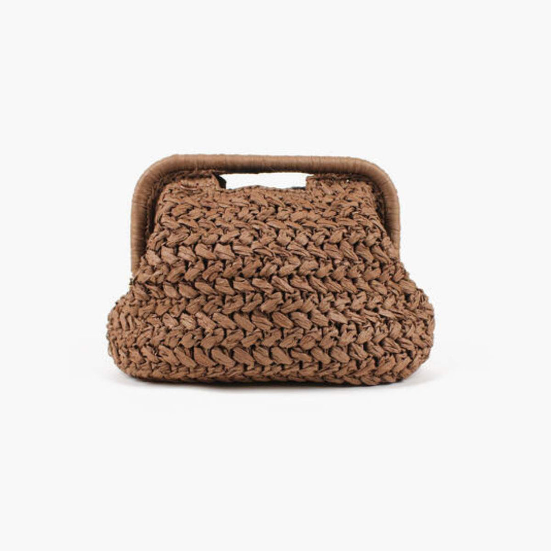 Nohr Emma Clutch Raffia Brun