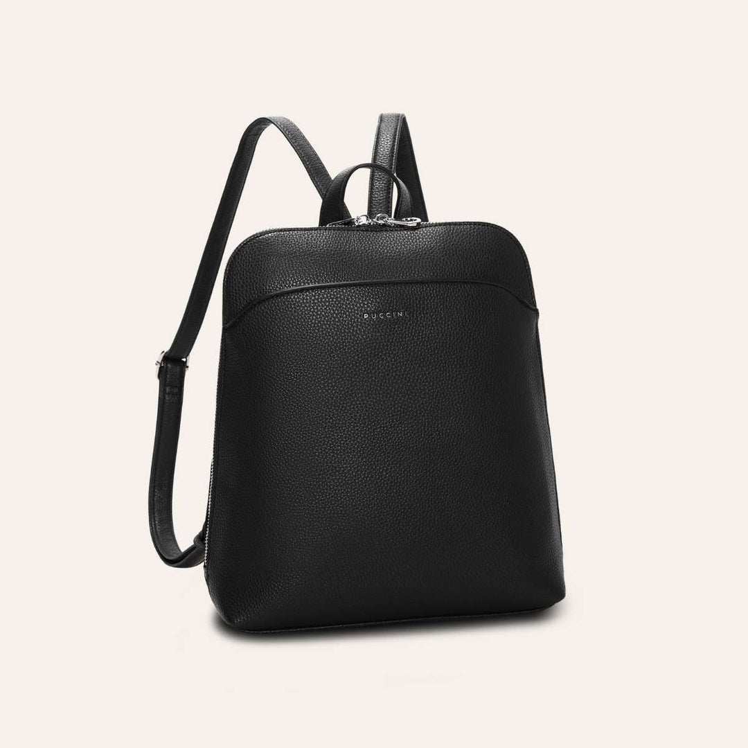 black puccini leather backpack Sajaco Puccini Backpack Anna Black – Tønnesen 1937