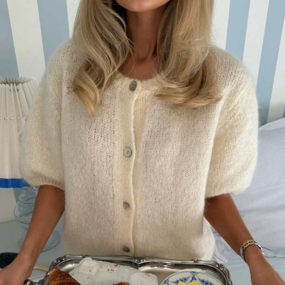 IdaIC Kortermet Cardigan Hvit