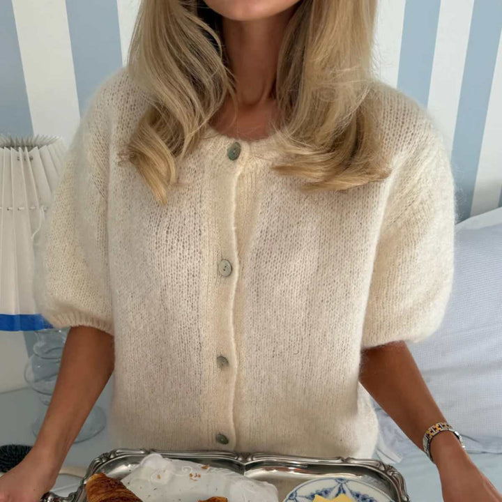 IdaIC Kortermet Cardigan Hvit