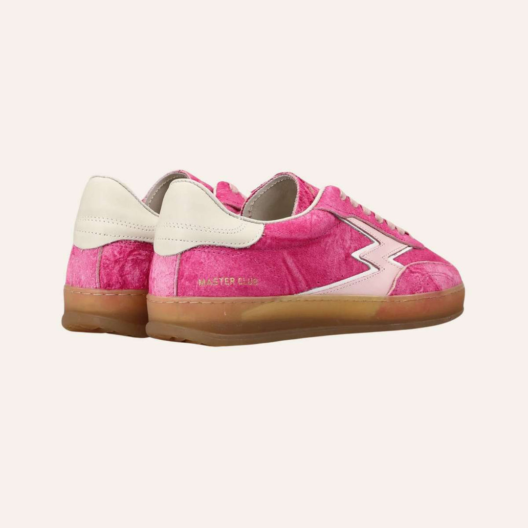 Moa Consept Pink Leather Logo Cherry Scratched Suede