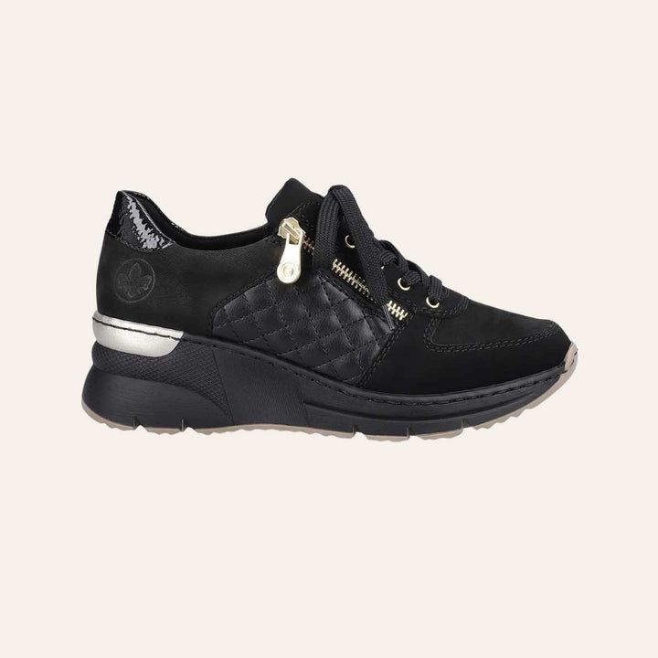 Rieker Sko Svart/Gull W