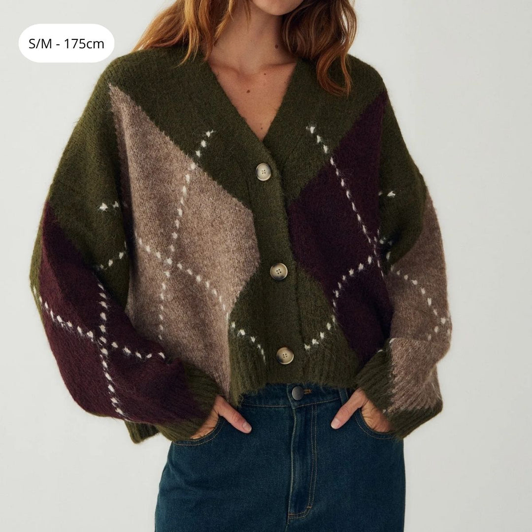 Noella N-Laiana Knit Cardigan Avocado Green Mix
