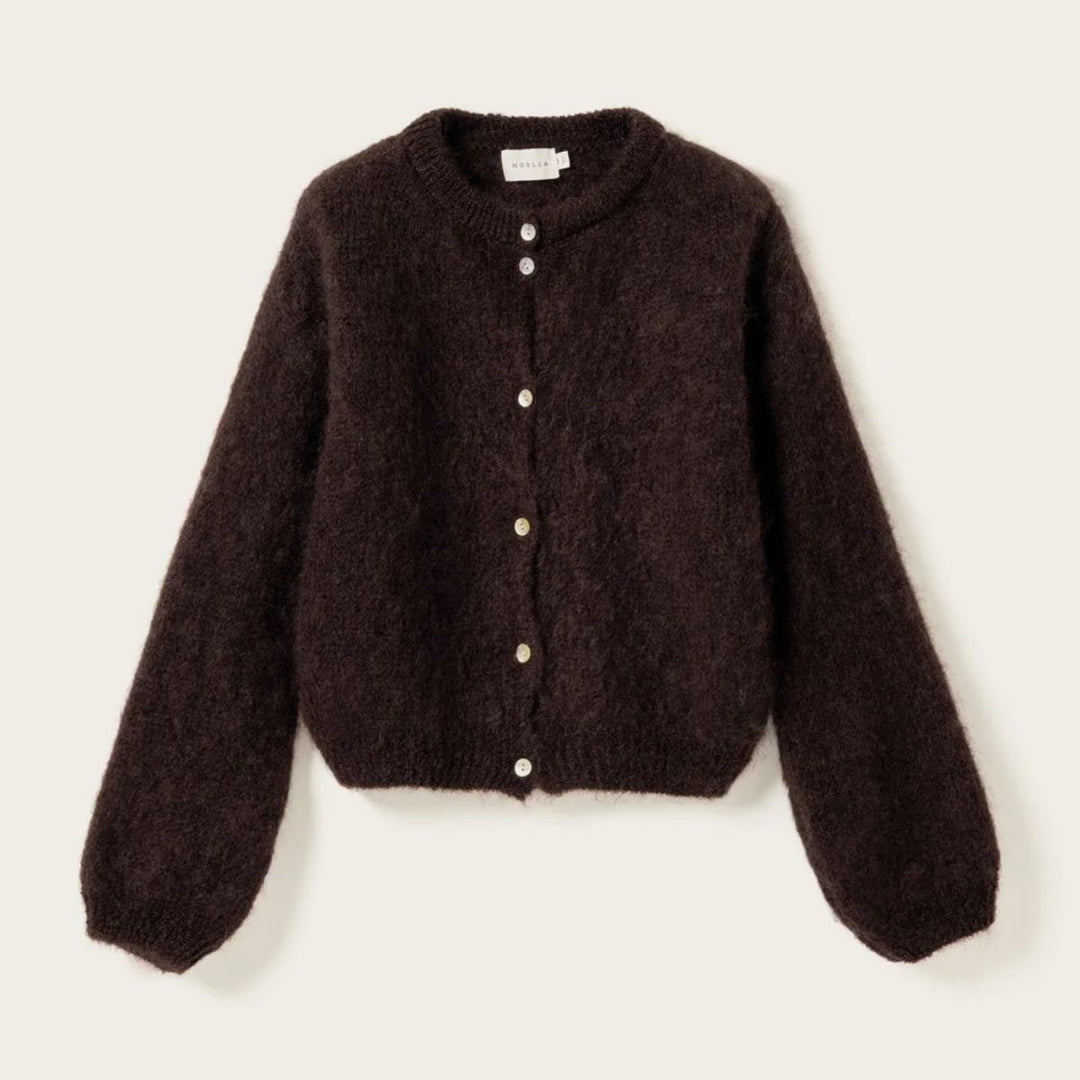 Noella N-Kae Mohair Cardigan Dark Brown Chocolate