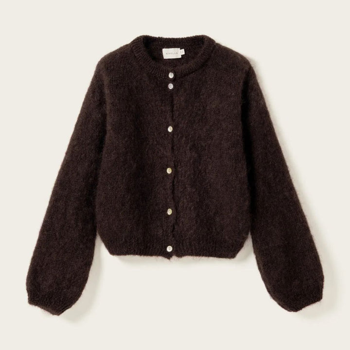 Noella N-Kae Mohair Cardigan Dark Brown Chocolate