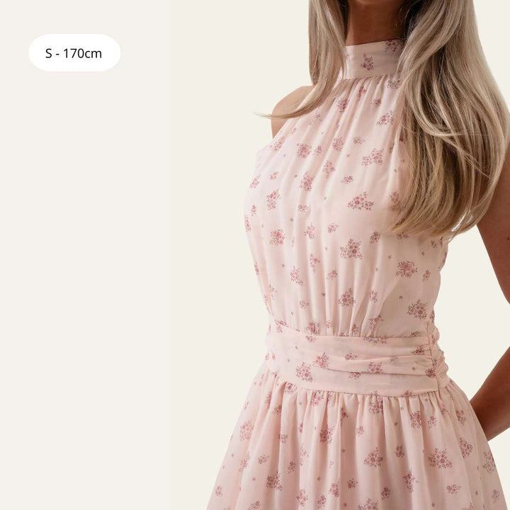BYIC BelleIC Long Dress Pink Flower Print