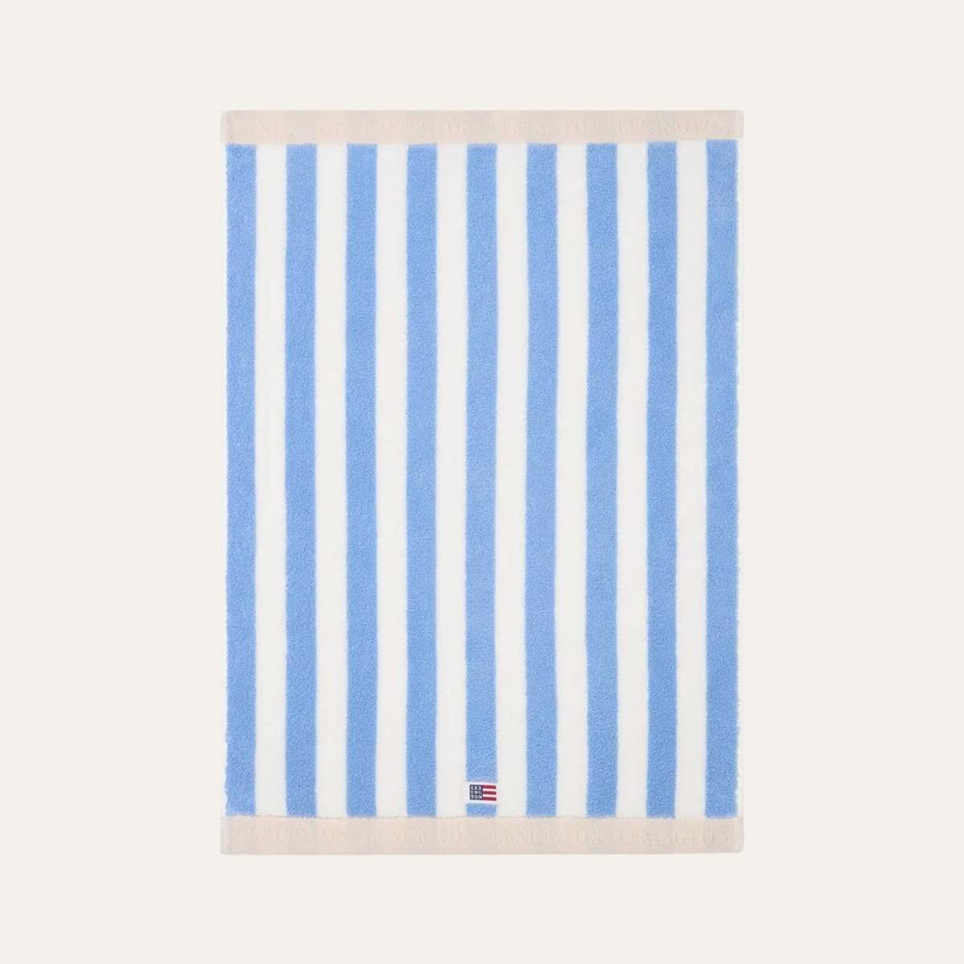 Lexington Block Striped Towel 100x150 Sky Blue/White/Moonbeam