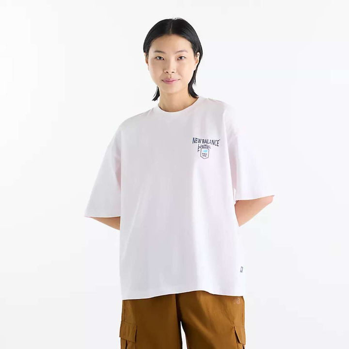 New Balance Grab A Bite London Oversized T-Shirt Pink Salt