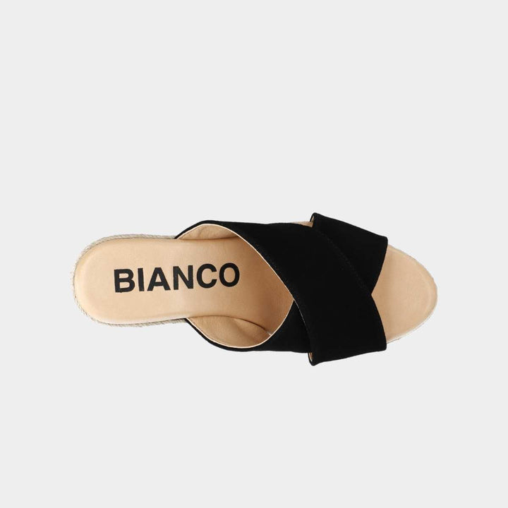 Bianco Biaibiza Wedge Cross Mule Suede Black W