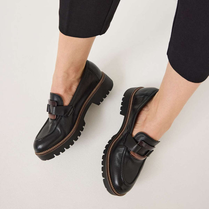 Tamaris Leather Slipper Black W