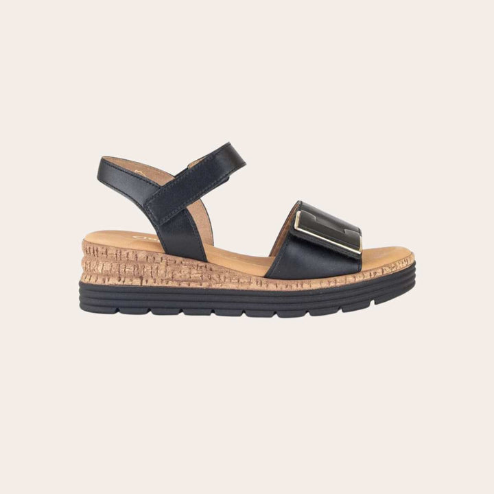 Gabor Sandal Sort M/Hæl W