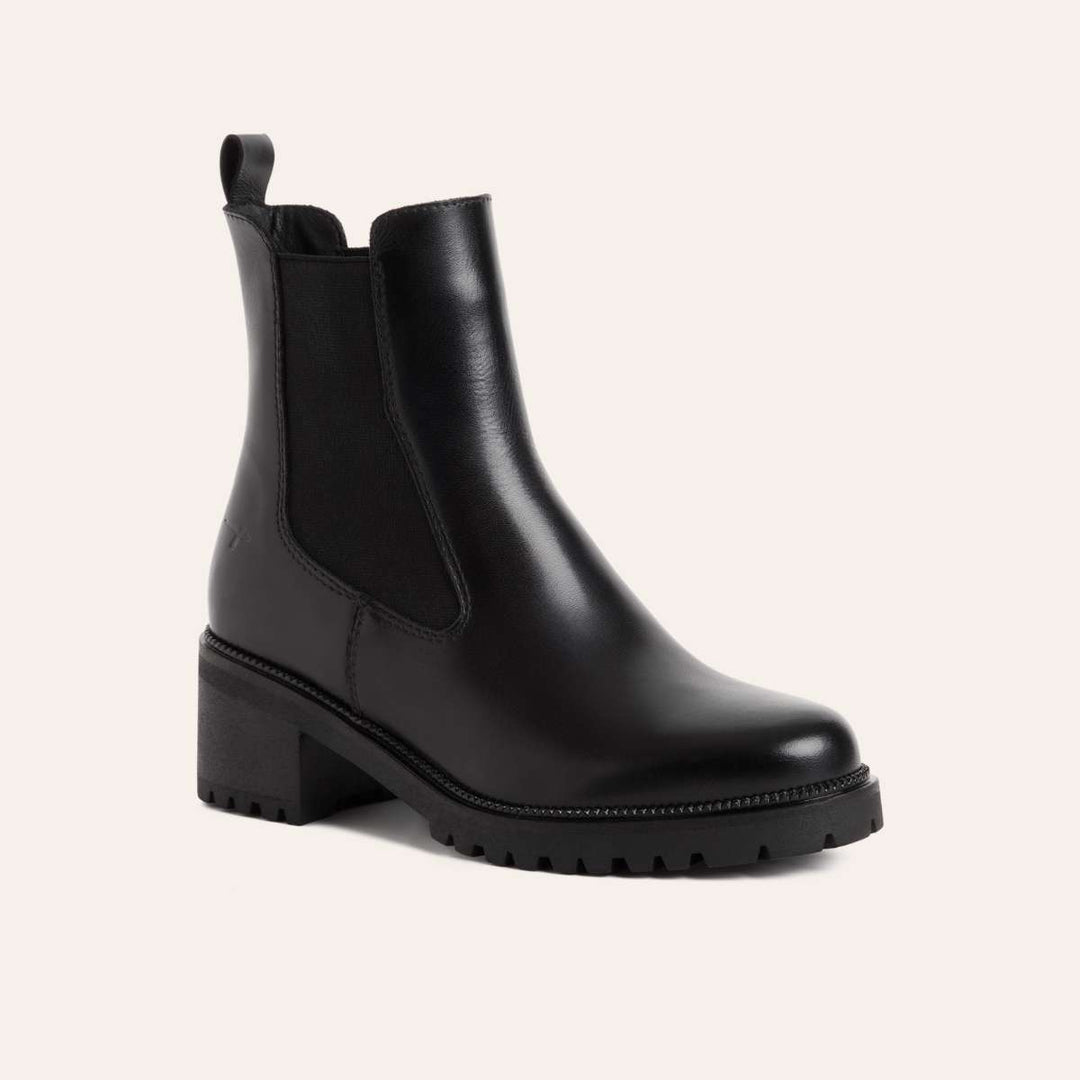 Tamaris Leather Chelsea Boot Black W