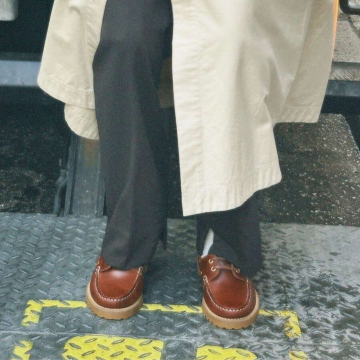 Bianco Biacapri Boat Shoe Pull Up Leather Brown W