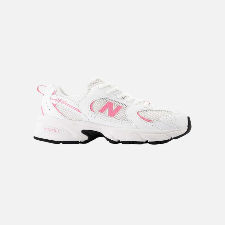 New Balance GR530 White/Signal Pink JR