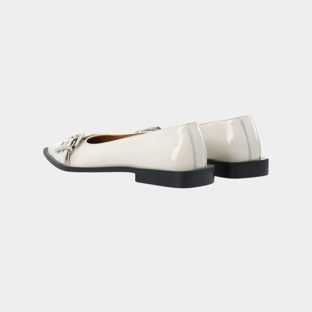 Bianco Biavictoria Bucklet Ballet Flat Off White W