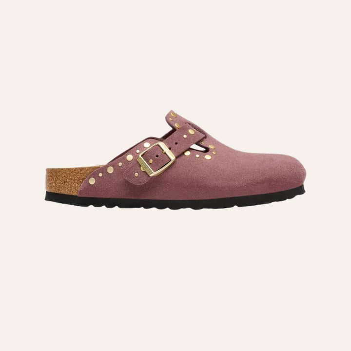 Birkenstock Boston Rivet Border Suede Pepper W