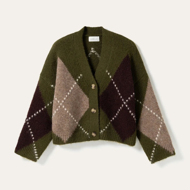 Noella N-Laiana Knit Cardigan Avocado Green Mix