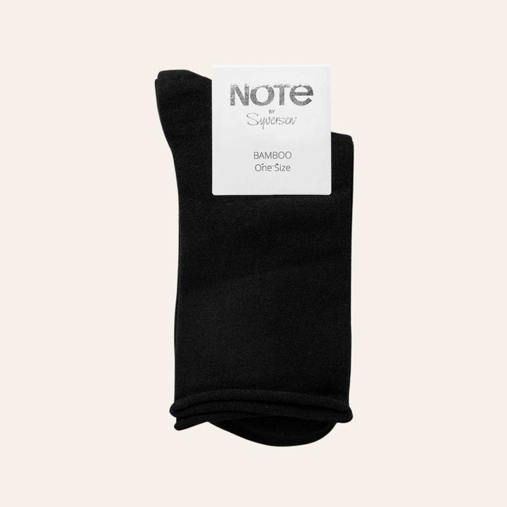 Note Woman Bamboo Roll Top Black 36-41