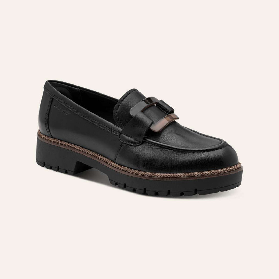 Tamaris Leather Slipper Black W