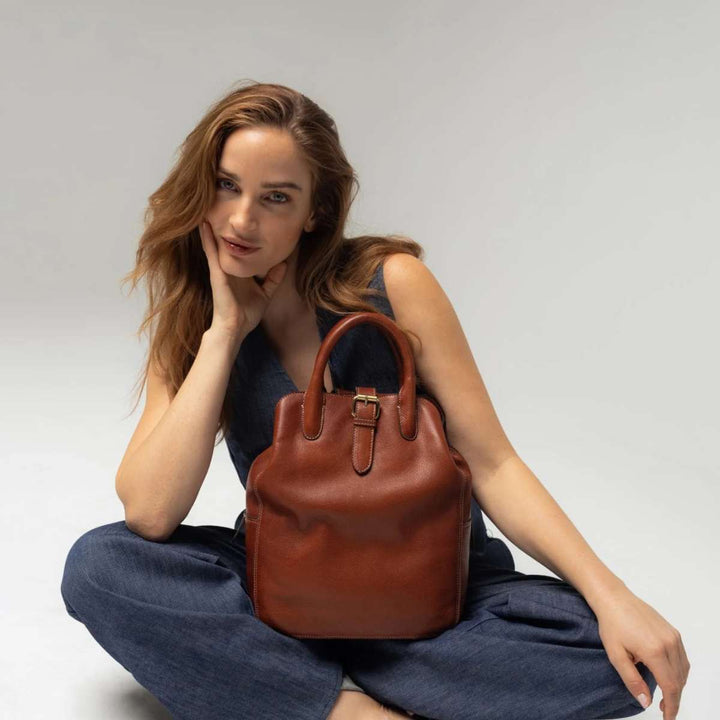 Redesigned by Dixie Jeane Backpack Cognac