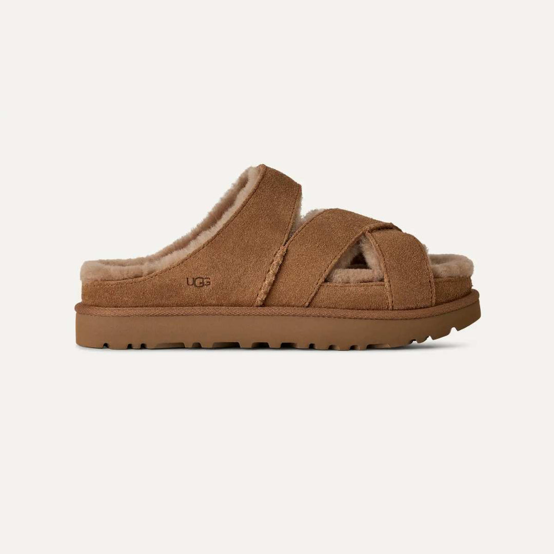 UGG Greenport Cross Strap Slide Chestnut W