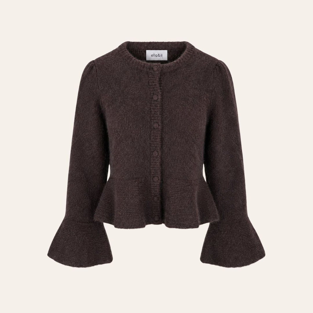 ELLA & IL Maren Chunky Cardigan Dark Brown