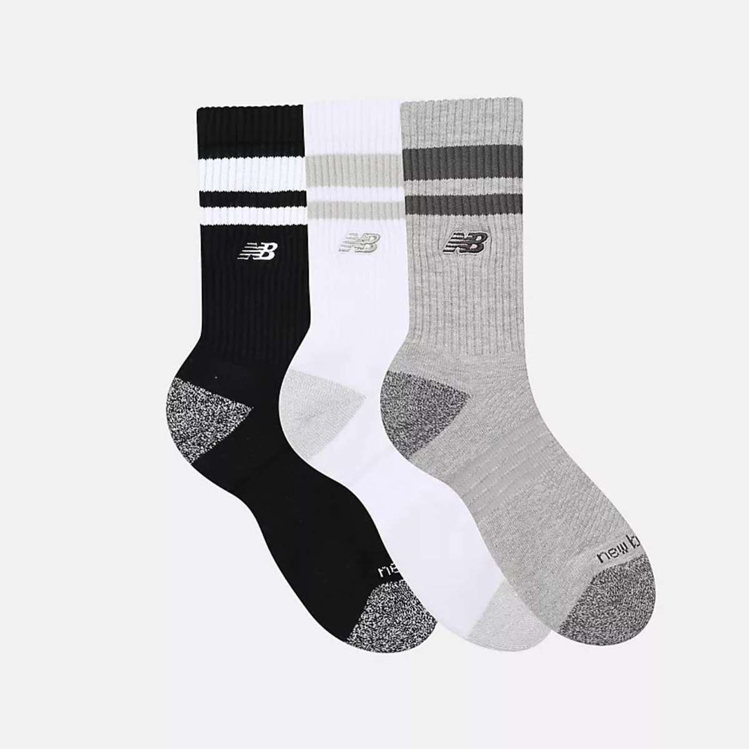 New Balance Active Premium Stripe Crew Socks 3-pack Grå