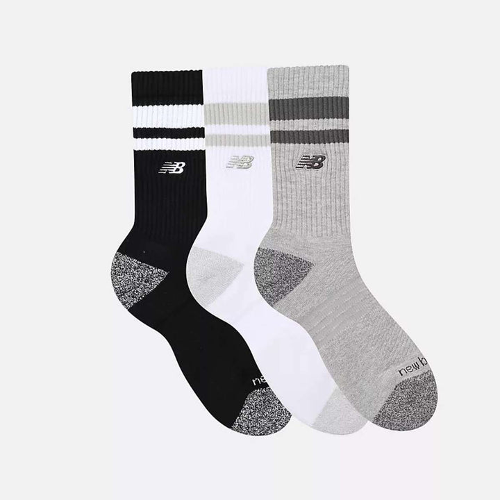 New Balance Active Premium Stripe Crew Socks 3-pack Grå