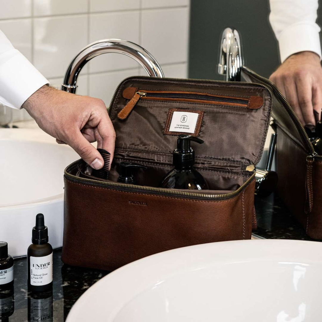 Saddler Toalettveske Barolo Midbrown