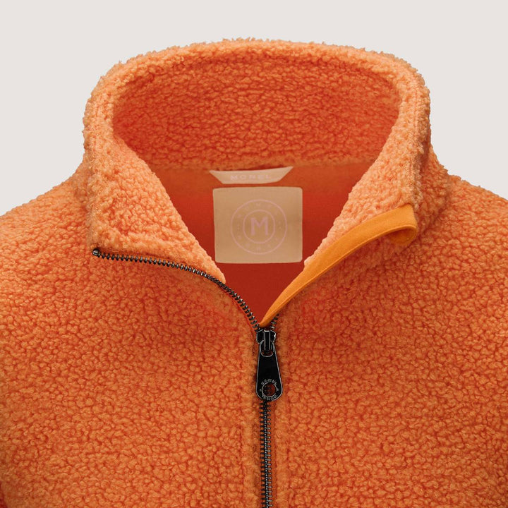 Monel Annie Teddy Fleece Half Zip Orange