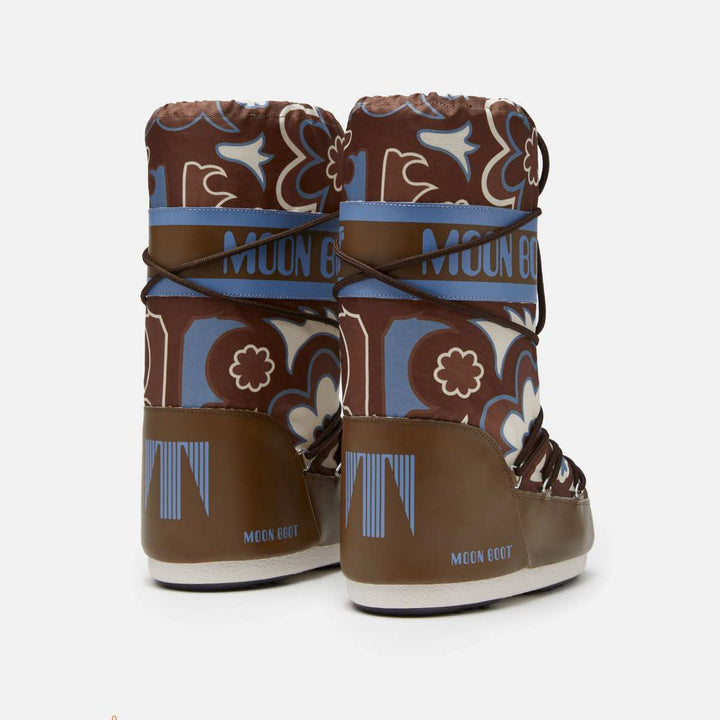 Moon Boot Icon Flower Brown-Elephant Grey W