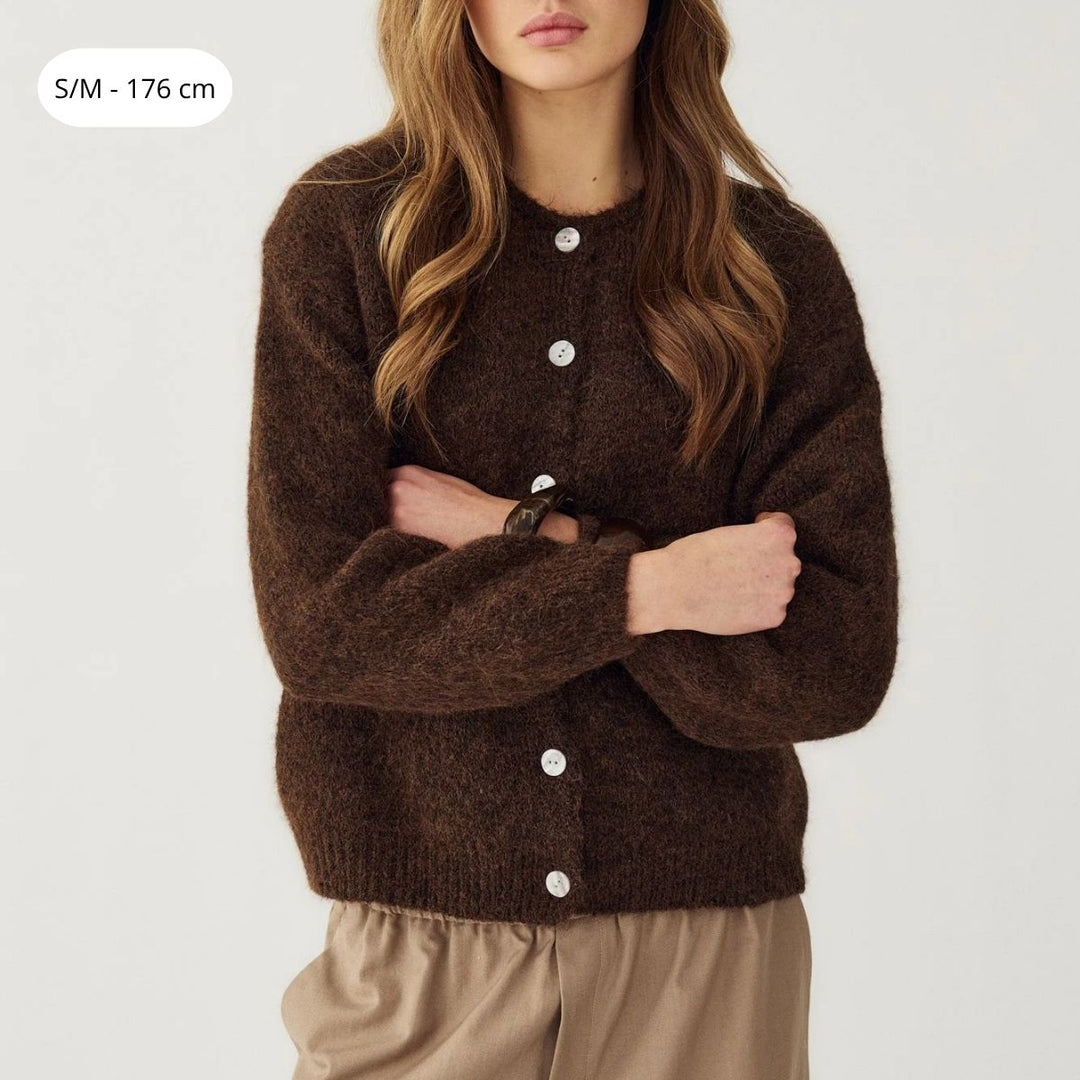 Noella Mata Knit Cardigan Chocolate