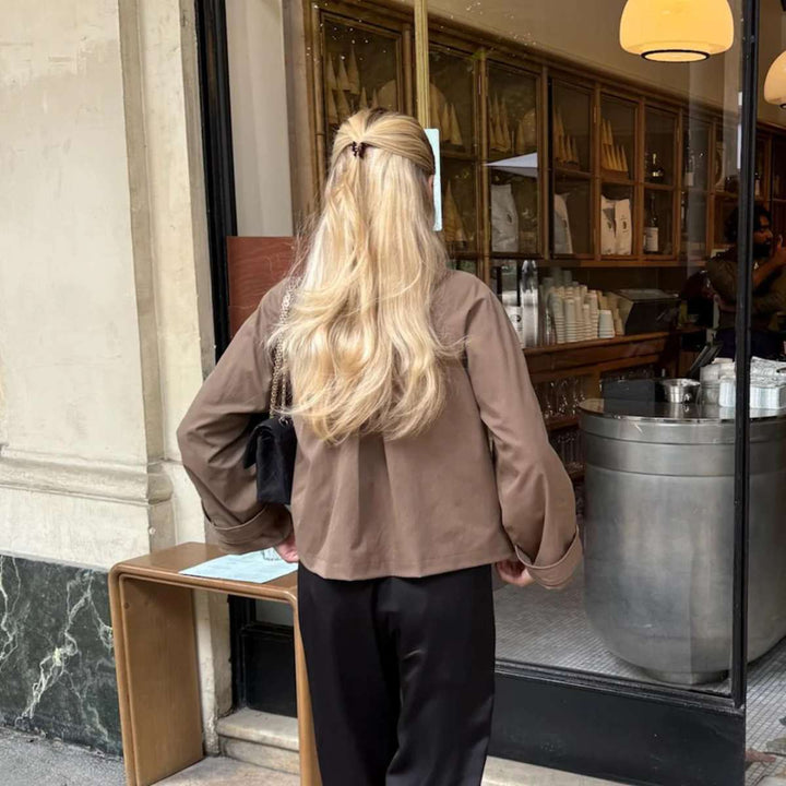 BYICA Avaic Short Trenchcoat Dark Brown